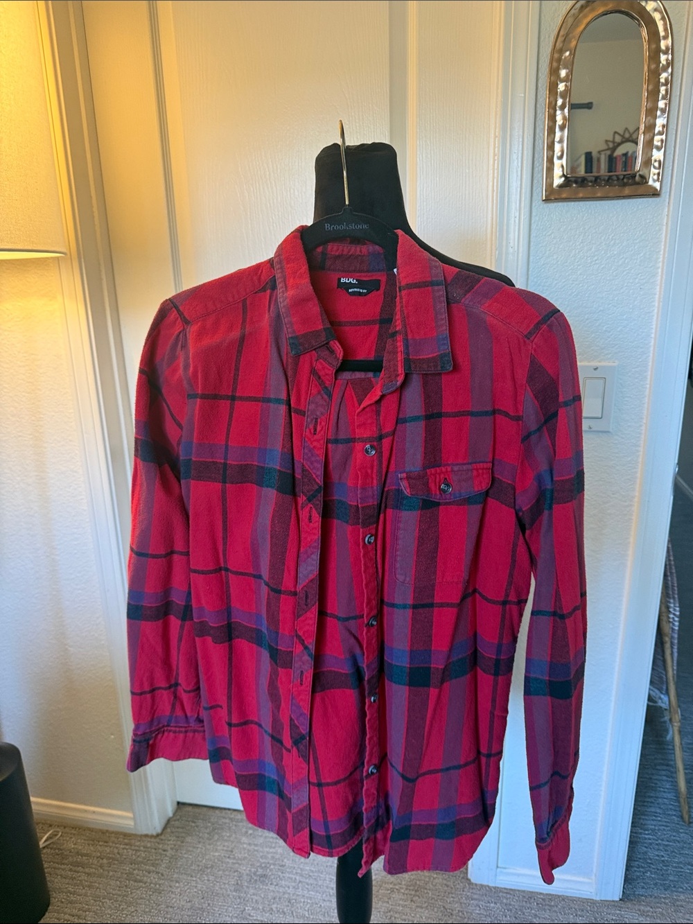 BDG Red Plaid Button-Up Shirt